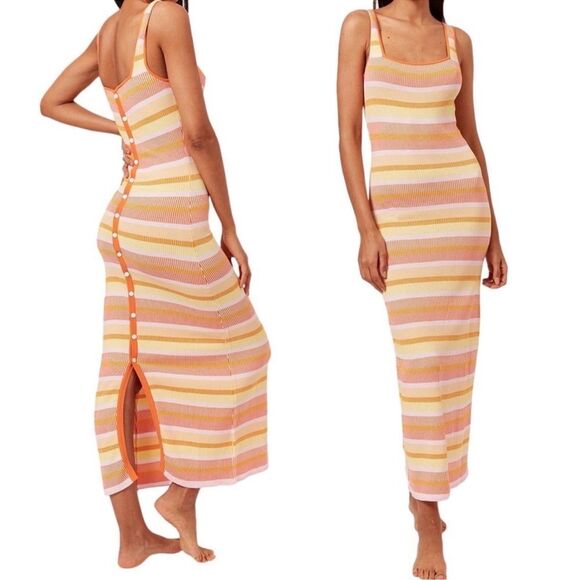 REVOLVE SOLID & STRIPED Kimberly Striped Tank Beach Dress Sorbet Small - Picture 1 of 9